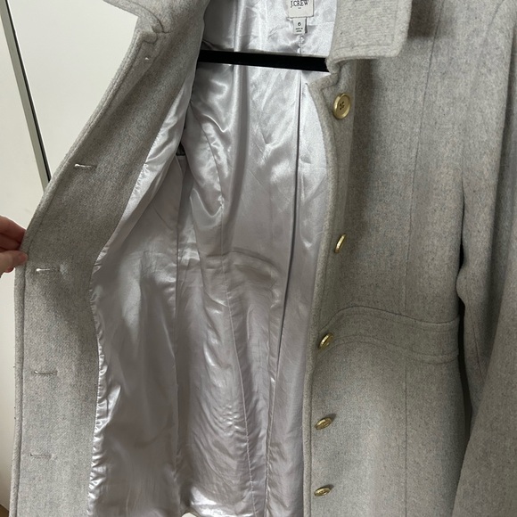 LIKE NEW J. Crew Wool-Blend lady day pea coat Heather grey - Picture 10 of 11